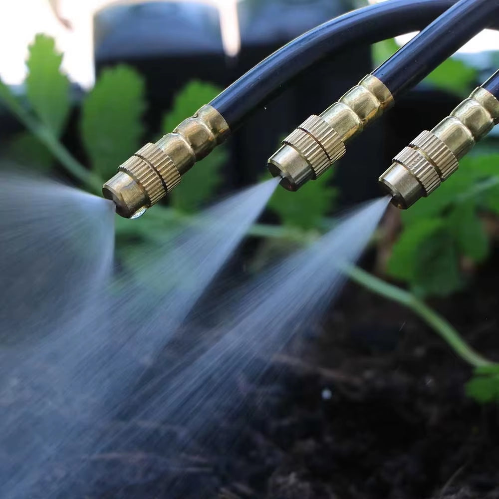 30M-5M DIY Free Bending Universal Sprayer Kit 8Mm Hose Patio Misting Cooling System for Garden Plant Fogging Watering Irrigation