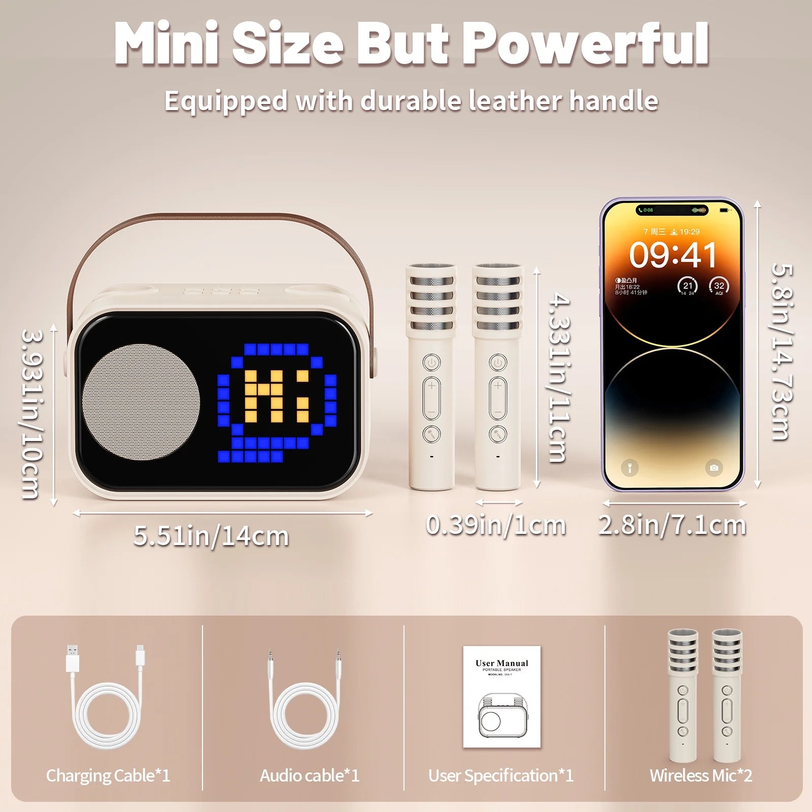 Karaoke Machine for Kids, Kids Karaoke Machine, 15+ Animation Modes, Kids Toy Gift