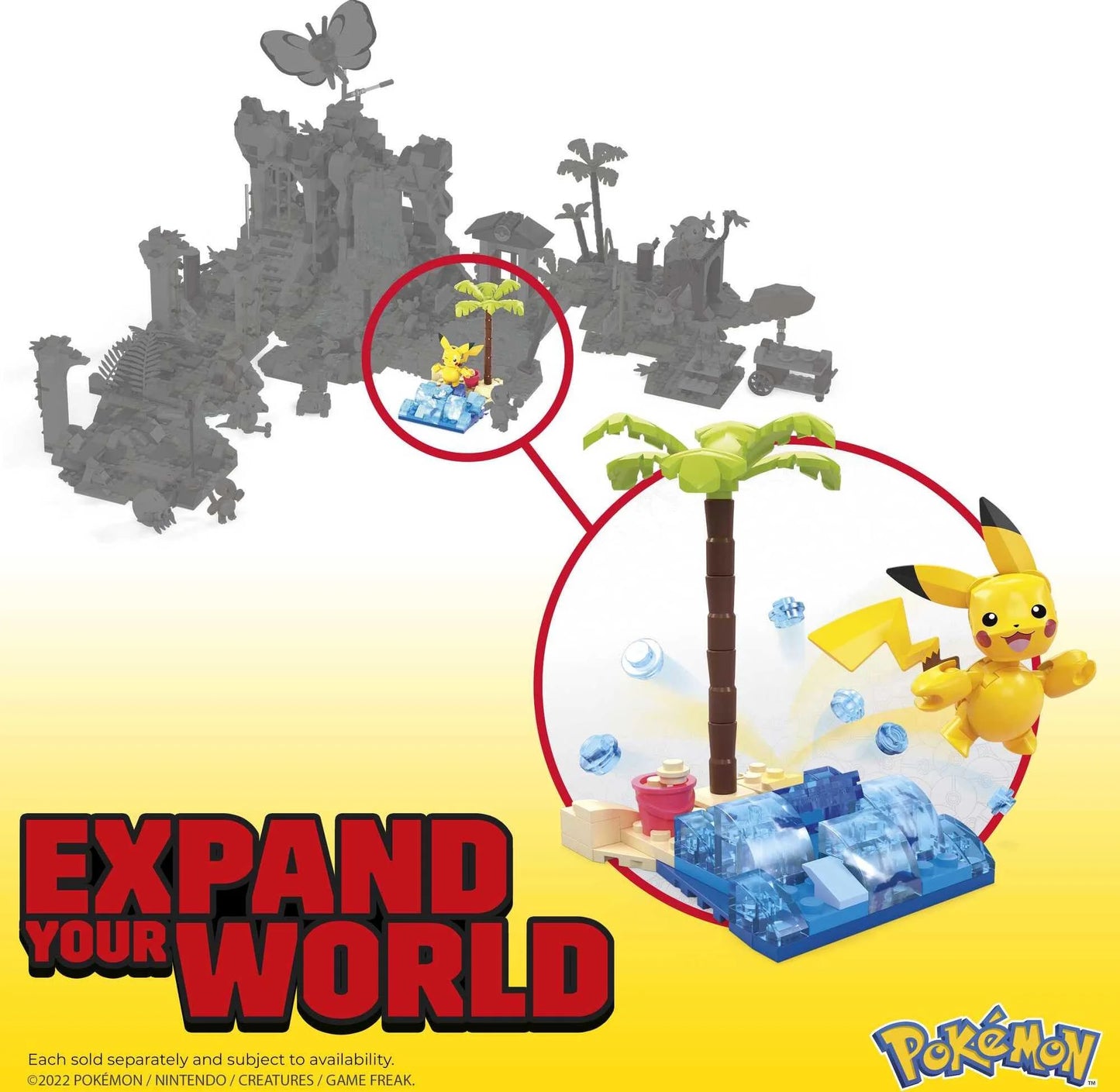 Pokemon Building Toy Kit Pikachu'S Beach Splash (79 Pieces) for Kids
